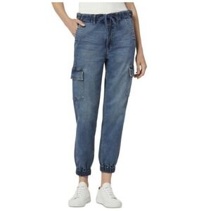 Joe's Jeans Miranda Baggy Cargo Jogger 28 High Rise Elastic Denim